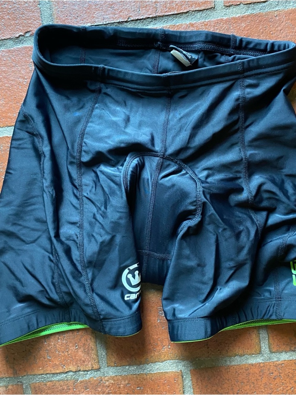 Canari Black Athletic Cycling Shorts with Green Trim